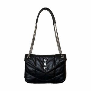 Lou Puffer Small YSL Shoulder Bag in Quilted Lambskin Leather